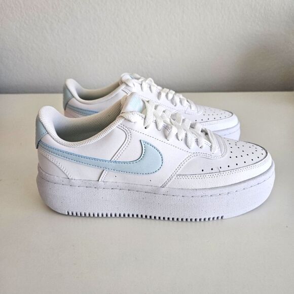 NEW Nike | Court Vision Alta In Glacier Blue White Sneakers, Womens 10 - Picture 3 of 8